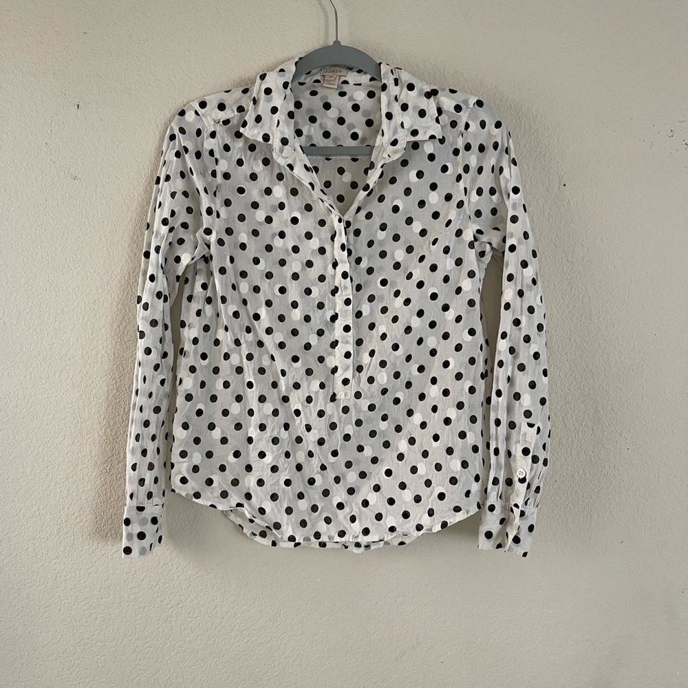 J crew polka dot blouse‎